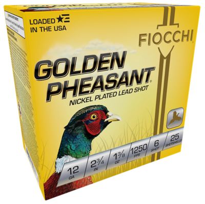 Fiocchi 12-Gauge Golden Pheasant Extrema 6-Shot Shotgun Shells, 2.75 in., 1-3/8 oz., 25 Rounds, 12GP6