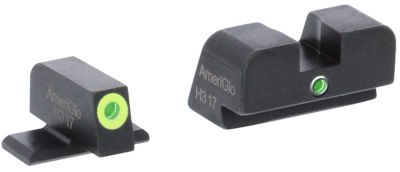 AmeriGlo i-Dot Sight Set for SIG Sauer, Green Tritium LumiGreen Outline Front, Green Tritium Rear