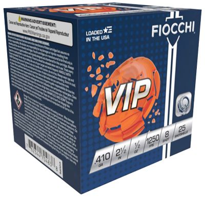 Fiocchi .410-Bore Exacta Target VIP 8-Shot Shotgun Shells, 2.5 in., 1/2 oz., 25 Rounds