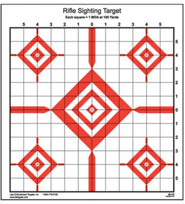 Action Target Sighting Advanced Rifle Diamond Paper Rifle Targets, 100 yd., 14 in. x 15 in., Red/White, 100-Pack