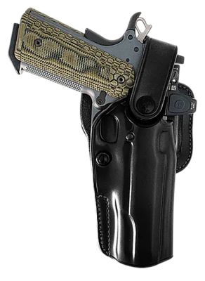 Galco APO Strongside/Crossdraw OWB Holster for Glock 17 Gen1-5, Right Hand, Black, Steerhide