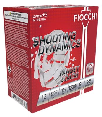 Fiocchi 12-Gauge Shooting Dynamics Target 8-Shot Shotgun Shells, 2.75 in., 1-1/8 oz., 25 Rounds
