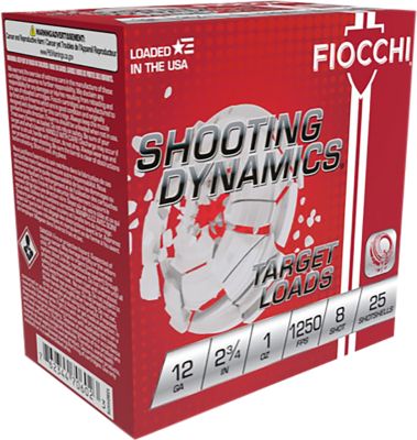 Fiocchi 12-Gauge Shooting Dynamics 8-Shot Shotgun Shells, 2.75 in., 1 oz., 25 Rounds