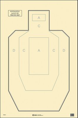 Action Target Military IPSC/USPSA IPSC Paper Hanging Shooting Targets, 23 in. x 35 in., Black/White, 100-Pack