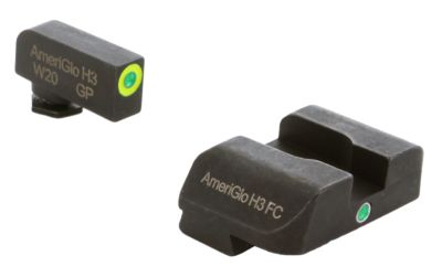 AmeriGlo i-Dot Sight Set for Glock, Green Tritium LumiGreen Outline Front, Green Tritium Rear, GL301