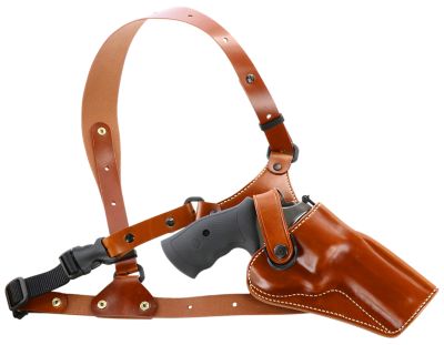 Galco Great Alaskan Chest Holster for Ruger RedHawk, Ruger GP100, Right Hand, Tan, Leather