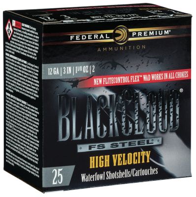 Federal 12-Gauge Black Cloud FS High Velocity 2-Shot Shotgun Shells, 3 in., 1-1/8 oz., 25 Rounds