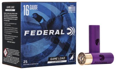 Federal 16-Gauge Game-Shok High Brass 4-Shot Shotgun Shells, 2.75 in., 1-1/8 oz., 25 Rounds