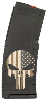 Black Rain 30 Round 223 Rem/5.56 NATO Magazine for AR-15 Platform, Punisher American Flag Engraving