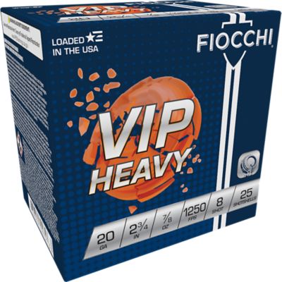 Fiocchi 20-Gauge Exacta Target VIP Heavy 8-Shot Shotgun Shells, 2.75 in., 7/8 oz., 25 Rounds