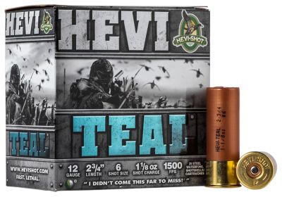 HEVI-Shot 12-Gauge HEVI-Teal Steel 6-Shot Shotgun Shells, 2.75 in., 1-1/8 oz., 25 Rounds