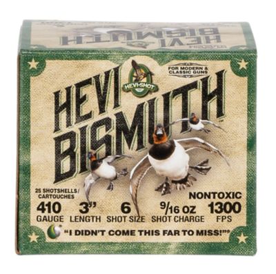 HEVI-Shot .410-Bore HEVI-Bismuth Non-Toxic 6-Shot Shotgun Shells, 3 in., 9/16 oz., 25 Rounds