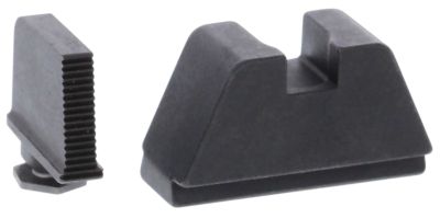 AmeriGlo Optic Compatible Sight Set for Glock, 2XL Tall, Serrated Front, Black Rear