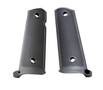 Archangel Grip Panels for 1911 Government, Aluminum with Black Anodized Diamond Checkering Finish