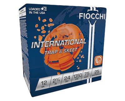 Fiocchi 12-Gauge Exacta Target International Trap and Skeet 7.5-Shot Shotgun Shells, 2.75 in., 24g, 25 Rounds
