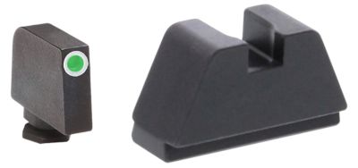 AmeriGlo Optic Compatible Sight Set for Glock, 2XL Tall, Green Tritium White Outline Front, Black Rear