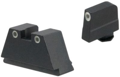AmeriGlo Optic Compatible Sight Set for Glock, 3XL Tall, Green Tritium White Outline Front, Green Tritium White Outline Rear
