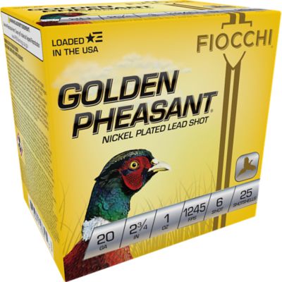 Fiocchi 20-Gauge Golden Pheasant Extrema 6-Shot Shotgun Shells, 2.75 in., 1 oz., 25 Rounds