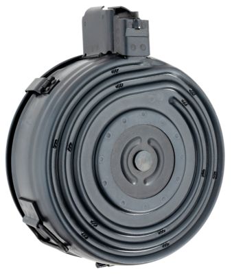 Century 75 Round 7.62x39mm Drum Magazine for AK-Platform, Black, Polymer