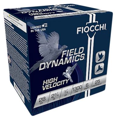 Fiocchi 28-Gauge Field Dynamics High Velocity 6-Shot Shotgun Shells, 2.75 in., 3/4 oz., 25 Rounds
