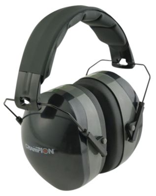 Champion Targets Over-the-Head Passive Earmuffs, 27 dB Noise Reduction Rating, Black/Gray, 1 Pair