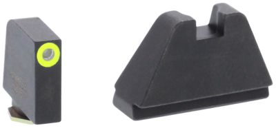 AmeriGlo Optic Compatible Sight Set for Glock, 5XL Tall, Green Tritium LumiGreen Outline Front, Black Rear
