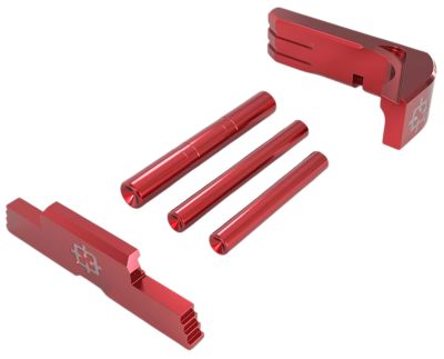 Cross Armory 3 Piece Upgrade Kit for Glock 43, Red, Aluminum