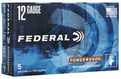 Federal 12-Gauge Power-Shok Max Buck Shotgun Shells, #1, 2.75 in., 5 Rounds