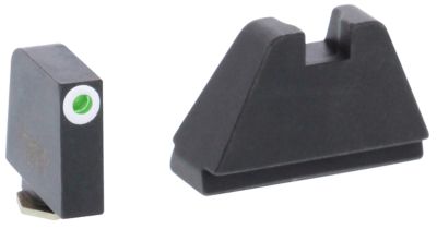 AmeriGlo Optic Compatible Sight Set for Glock, 5XL Tall, Green Tritium White Outline Front, Black Rear