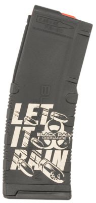 Black Rain 30 Round 223 Rem/5.56 NATO Magazine for AR-15 Platform, Let It Rain Bullet Engraving