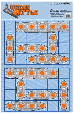 Action Target Entertainment Ships Paper Hanging Shooting Targets, 23 in. x 35 in., Blue/Red, 100-Pack