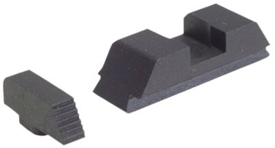 AmeriGlo Range Series Sight Set for Glock, Black Serrated Front, Black Rear