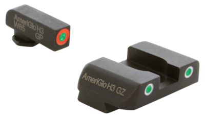 AmeriGlo Custom Classic Sight Set for Glock, Green Tritium Orange Outline Front, Green Tritium White Outline Rear