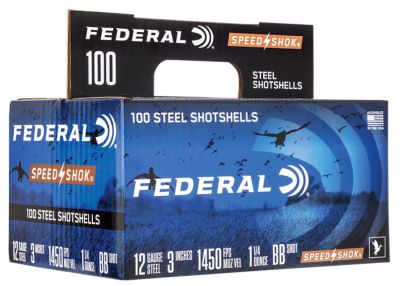 Federal 12-Gauge Speed-Shok Steel 2-Shot Shotgun Shells, 3 in., 1-1/4 oz., 100 Rounds