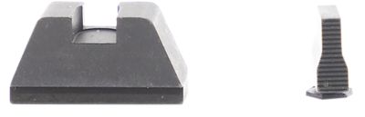 AmeriGlo Optic Compatible Sight Set for Glock, XL Tall, Serrated Front, Black Rear
