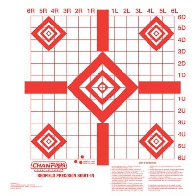 Champion Targets Redfield Sight-In Diamond Paper Pistol/Rifle Target, 16 in. x 16 in., White/Red, 10-Pack