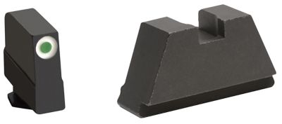 AmeriGlo Optic Compatible Sight Set for Glock, 3XL Tall, Green Tritium White Outline Front, Black Rear