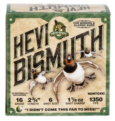 HEVI-Shot 16-Gauge HEVI-Bismuth Non-Toxic 6-Shot Shotgun Shells, 2.75 in., 1-1/8 oz., 25 Rounds