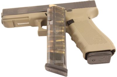 ETS Group 10 Round 9mm Luger Pistol Magazine for Glock 17/18/19/26/45/34, Clear, Polymer
