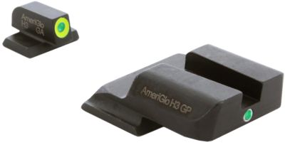 AmeriGlo i-Dot Sight Set for S&W M&P, Green Tritium LumiGreen Outline Front, Green Tritium Rear