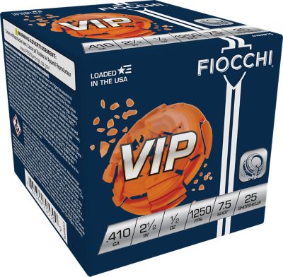 Fiocchi .410-Bore Exacta Target VIP 7.5-Shot Shotgun Shells, 2.5 in., 1/2 oz., 25 Rounds