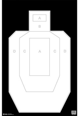 Action Target High-Visibility IPSC/USPSA Silhouette Heavy Paper Hanging Shooting Targets, 23 in. x 35 in., 100-Pack