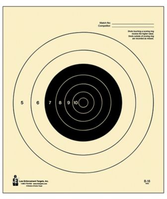 Action Target Competition NRA Slow Fire Bullseye Hanging Pistol Shooting Targets, 25 yd., 10.5 in. x 12 in., 100-Pack