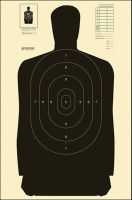 Action Target Qualification Standard Silhouette Heavy Paper Hanging Shooting Targets, 24 in. x 45 in., Black/White, 100-Pack