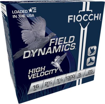 Fiocchi 16-Gauge Field Dynamics High Velocity 5-Shot Shotgun Shells, 2.75 in., 1-1/8 oz., 25 Rounds