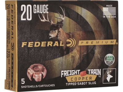 Federal 20-Gauge Premium Freight Train Shotgun Slugs, 3 in., 5 Rounds