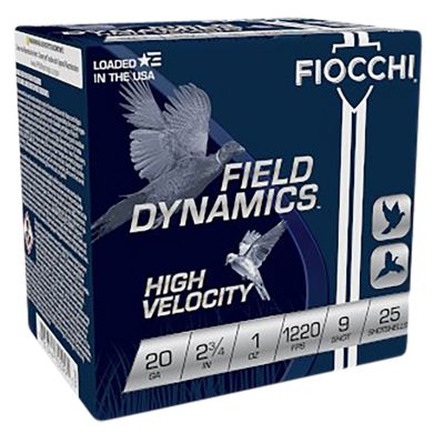 Fiocchi 20-Gauge Field Dynamics High Velocity 9-Shot Shotgun Shells, 2.75 in., 1 oz., 25 Rounds