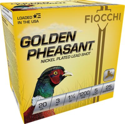 Fiocchi 20-Gauge Golden Pheasant Extrema 5-Shot Shotgun Shells, 3 in., 1-1/4 oz., 25 Rounds