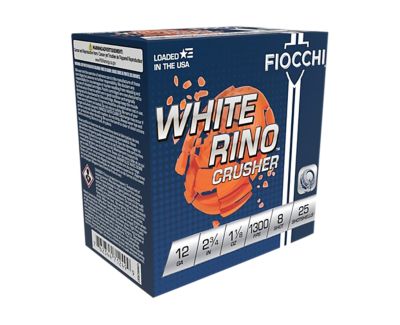 Fiocchi 12-Gauge Exacta Target White Rino Crusher 8-Shot Shotgun Shells, 2.75 in., 1-1/8 oz., 25 Rounds