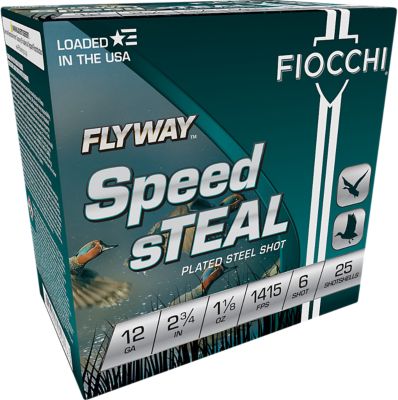 Fiocchi 12-Gauge Flyway Speed Steel 6-Shot Shotgun Shells, 2.75 in., 1-1/8 oz., 25 Rounds